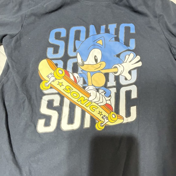 Sonic the Hedgehog Boys Navy Blue T-Shirt Sonic Tails L Graphic Print - Picture 4 of 7